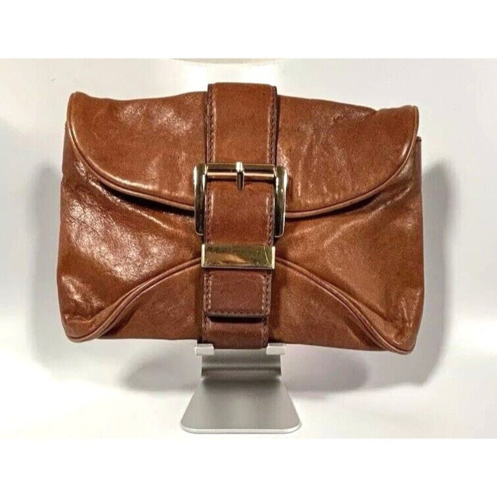 Michael Kors Brown Leather Clutch